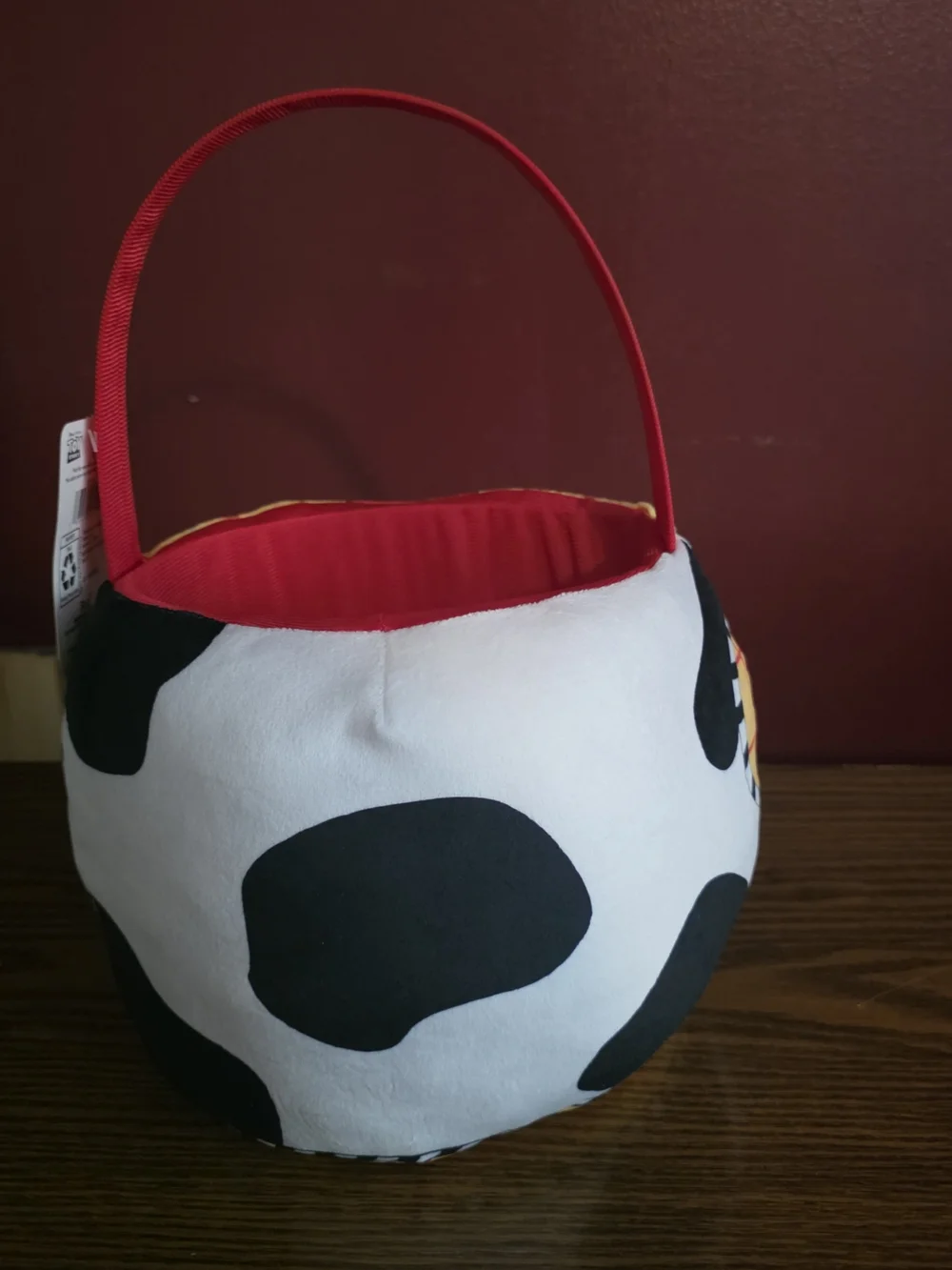 Pixar Toy Story Woody Plush Basket w/ Handle 8 in Round Multicolor Halloween